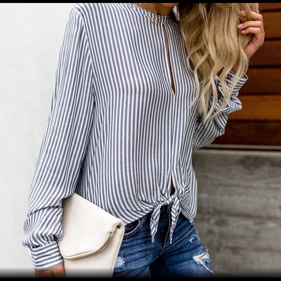 OPEN BACK & TIE FRONT TOP - Picture 3 of 8